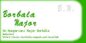 borbala major business card